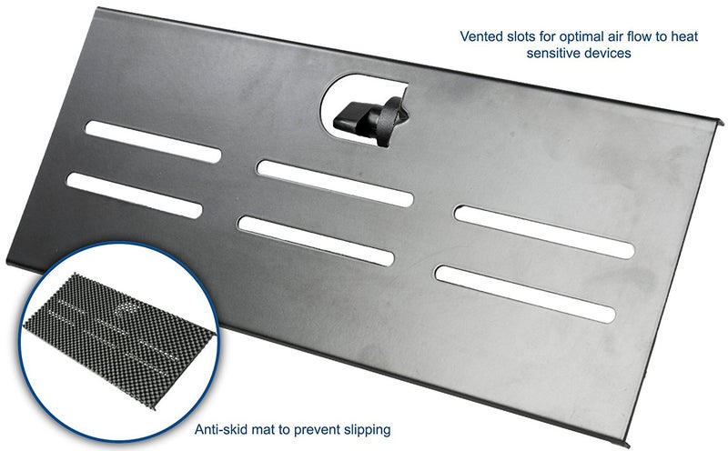 Mount Plus APM-09-02-2X Top Shelf TV Mounting Bracket 12-inch Wide Platform | Holds Speaker, Streaming Device, Game Console, and More (2 Pack Black Protective Ledges) - Image 3